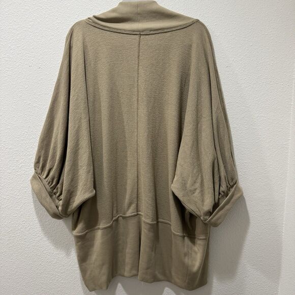 Free People Beach Ribbed Slouchy Oversized Open Front Cardigan Tan Size XS - Picture 6 of 9
